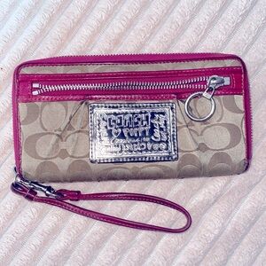 COACH Y2K “Poppy” wallet in hot pink & champagne